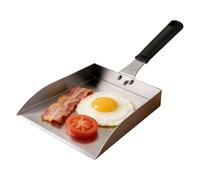 Spatule extra large en acier inoxydable - Poignée résistante à la chaleur, outil de friture à dessus plat, idéal pour les brochettes de hamburger, sautés, les teppanyaki | Accessoire de cuisine du