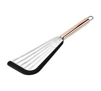 Spatule fendue flexible en acier inoxydable avec spatule ajourée en silicone avec poignée pour cuisine et grattage