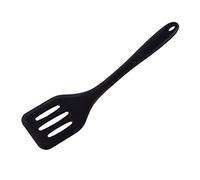 Spatule fendue, spatule fendue résistante à la chaleur en silicone de qualité alimentaire, design monobloc, pour la maison, noir, 21 cm x 5,5 cm