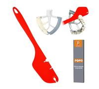 Spatule mélangeuse en silicone de 30 cm, compatible avec les accessoires du batteur sur socle Kitchen Aid, fonctionne avec les fouets plats, les fouets et les crochets pétrisseurs (rouge)