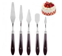 Spatule pâtisserie en acier inoxydable - set de 5 spatules à glaçage professionnelles pour gâteaux, crêpes et desserts - outils essentiels de décoration pour pâtissiers amateurs et chefs
