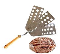 Spatule pour barbecue, spatule en acier inoxydable, poignée résistante à la chaleur, 29,8 x 6,3 cm, bord de grattoir robuste, parfait pour la cuisine, le poisson, les gâteaux, les crêpes, le steak
