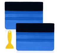Spatule pour emballage de film de voiture avec feutre, grattoir pour autocollants en verre, vinyle, essuie-glace, 2 pièces avec 1 grattoir normal
