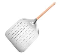 Spatule Pour Four À Pizza - Outil De Tournage Perforé En Acier Inoxydable De 30,5 Cm, Spatule À Pizza Avec Manche En Bois - En Plein Air, Grill, Gâteau, Cuisine, Pâte, Pâtisserie