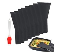Spatule Pour Poêlon, PlastiqueSpatule Raclette, Spatule Raclette Nylon, 8PCS Grattoir Raclette avec 1 Brosse en Silicone Nylon Pelle à Raclette Ustensile de Cuisine Ideal pour Fromage
