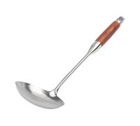 Spatule pour wok en acier inoxydable 304 avec long manche en bois, pelle de cuisine et louche, résistant à la chaleur, outils de cuisine chinoise (E)