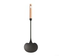 Spatule pour wok en fer de grande pureté avec poignée en bois pour frire et servir une pelle à champignons résistante à la rouille pour la maison et la cuisine (L)