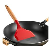 Spatule résistante à la chaleur - Spatule en silicone anti-rayures avec poignée en bois, ustensile de cuisine durable | Spatule en silicone antiadhésive pour œufs au plat, pizza, viande, tarte, steak