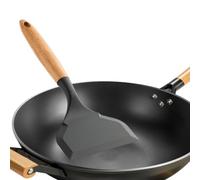 Spatule résistante à la chaleur - Turner en silicone qui ne raye pas, outil de cuisine avec manche en bois, Ustensile de cuisine durable | Spatule en silicone anti-adhésive pour œufs, pizza, C