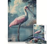 Spatule rosée dans Un Marais Puzzle de 1000 pièces pour Adolescents Jeu de réflexion Jigsaw Wise Détente et créativité pour Les fêtes (38x26cm)