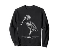 Spatule Rosée Dessin Line Art Échassier Sweatshirt