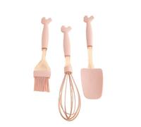 Spatule Silicone Ensemble de cuisson avec spatule en Silicone, mélangeur gâteaux, fouet, brosse à huile, épandeur beurre et crème, ensemble, outils cuisine, 3 pièces