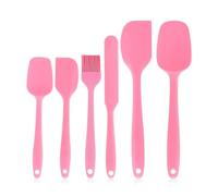 Spatule Silicone Ensemble de spatules en Silicone antiadhésives, résistantes à la chaleur, retourneur for cuisson, mélange d'outils, 6 pièces(Pink)