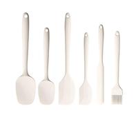 Spatule Silicone Ensemble de spatules en Silicone antiadhésives, résistantes à la chaleur, retourneur for cuisson, mélange d'outils, 6 pièces(White)