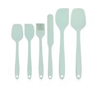 Spatule Silicone Ensemble de spatules en Silicone antiadhésives, résistantes à la chaleur, retourneur for cuisson, mélange d'outils, 6 pièces(Light green)