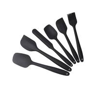 Spatule Silicone Ensemble de spatules en Silicone antiadhésives, résistantes à la chaleur, retourneur for cuisson, mélange d'outils, 6 pièces(Black)