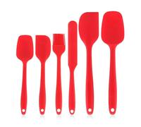 Spatule Silicone Ensemble de spatules en Silicone antiadhésives, résistantes à la chaleur, retourneur for cuisson, mélange d'outils, 6 pièces(Red)