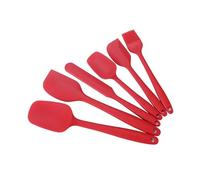 Spatule Silicone Ensemble de spatules en Silicone antiadhésives, résistantes à la chaleur, retourneur for cuisson, mélange d'outils, 6 pièces(Red)