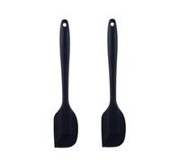 Spatule Silicone Spatule en Silicone for crème et beurre, grattoir de cuisson, mélangeur gâteaux, pinceaux cuisine, outils pâtisserie, 21CM, 2 pièces(Black)