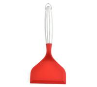 Spatule Tamagoyaki, Spatules en Silicone Résistante à Chaleur, Spatule de Cuisine Antiadhésive avec Manche en Acier Inoxydable, Spatule Flexible pour Servir, Frire, Steak, Crêpes (Rouge)