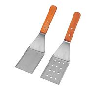 Spatule Turner Grill Spatule plate en acier inoxydable poignée confortable Handle résistante à la chaleur Accessoires de cuisine durables faciles à nettoyer pour BBQ Grill (Spatule biseautée et