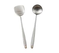 Spatule wok en acier inoxydable 316, ustensiles de cuisine métal, spatule ajourée, cuillère louche, outils, ensemble d'ustensiles, accessoires(2pcs set A)