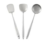 Spatule wok en acier inoxydable 316, ustensiles de cuisine métal, spatule ajourée, cuillère louche, outils, ensemble d'ustensiles, accessoires(3PCS set B)