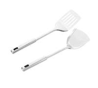 Spatule Wok en acier inoxydable à Long manche, Gadgets de cuisine, ensemble d'ustensiles, cuillère riz, louche, outils, 4 pièces pour Poêles Antiadhésives