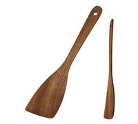 spatule wood | Kitchen Turner Scraper - Spurtle plat en bois anti-éraflure pour poêle, outils de cuisson pour cuisson antiadhésive afin que vos ustensiles antiadhésifs restent résistants aux rayures
