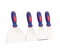 Spatules 4 Pièces WORKPRO en Acier Inoxydable Couteau à Enduire 38, 75, 100, 150mm