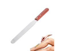 Spatules à cire en métal, bâton de cire droit en acier inoxydable avec manche en bois, spatule de glaçage de gâteau réutilisable antiadhésive pour l'épilation, décoration de gâteau