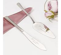 Spatules à Pâtisserie Couteau à Gâteau, Personnalisé Couteau de Gâteau de Mariage et Ensemble de Serveur, Ensemble de Service de Coupe-Gâteau en Acier Inoxydable pour Fête de Mariage Noël (Argent)