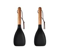 Spatules Cuillere en Silicone,2pcs Cuillere a Salade en Silicone,Résistantes a la Chaleur avec Manche en Bois,pour Remuer,Racler,Plier et Mélanger Dans les Ustensiles de Cuisine Antiadhésifs