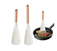 Spatules En Silicone Résistantes À La Chaleur,2 Pièces De Spatule À Frire Avec Manche En Bois - Pelle De Cuisine | Pour Appartement Grill Chef Crêpe Friture Cuisson Cuisine Service