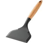 Spatules flexibles en silicone antiadhésives - Ustensile de cuisine large - Grattoir à crêpes - Spatules de cuisine avec poignée en bois - Outils de cuisine en silicone
