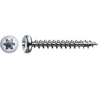 SPAX Vis universelle 4,5 x 40 mm, 200 pièces, T-STAR plus, tête demi-ronde, filetage total, 4CUT, WIROX A9J, 0201010450403