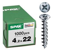 Spax 1411010400225 wh-107 KS fenêtre de la construction Vis, 4.0 mm x 22 mm PH2, argent (Lot de 1000)