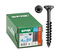 SPAX 25170404505021 Lot de 200 vis de façade, 4,5 x 50 mm, filetage partiel, tête fraisée bombée, T-STAR plus T20, pointe CUT, en acier inoxydable A2 BLAX