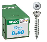SPAX 35708000601001 T-STAR plus, CUT, filetage complet, en acier inoxydable A1, 1.4016, 8 x 50 mm, 50 pièces