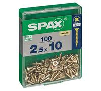 Lot de 100 vis acier t?te fraisée pozidriv SPAX, Diam.2.5 mm x L.10 mm
