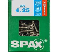 Vis SPAX en acier inoxydable, 4 x 25 mm, 200 pièces, filetage total, tête fraisée, T-STAR plus T20, 4CUT - 4197000400257