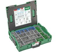 SPAX Coffret de montage L-BOXX - Grand kit d'électricien avec 1200 vis à tête semi-ronde en 14 dimensions, 250 chevilles assorties et 6 T-Star plus embouts