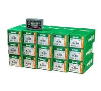Spax 5900 T-Star Plus WIROX Jeu de vis pour bricolage T20/T30, filetage partiel, mélange de tailles 4 x 40 à 6 x 160 mm, revêtement anti-rouille, dans un kit pratique avec jeu d'embouts exclusif