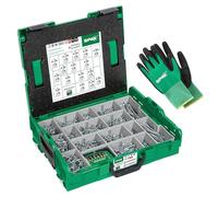 SPAX 8000000294532 Coffret de montage L-BOXX avec 2 445 vis à tête fraisée en 16 dimensions, WIROX A9J, T-STAR plus, gants de travail et BITBOX, avec gants de travail et BITBOX,