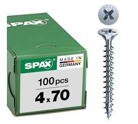Spax A2J - 1081010350123 4CUT Vis universelle cruciforme à tête fraisée Filetage galvanisé total, 1081010400703