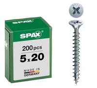 Spax A2J - 1081010350123 4CUT Vis universelle cruciforme à tête fraisée Filetage galvanisé total, 1081010500203