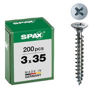 Spax A2J - 1081010350123 4CUT Vis universelle cruciforme à tête fraisée Filetage galvanisé total, 1081010300353
