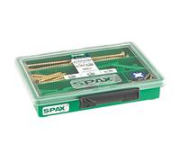 SPAX Coffret de 80 Vis YELLOX et 20 Chevilles, Tête Fraisée, Z2