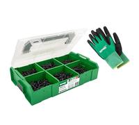 SPAX Coffret de montage L-BOXX Mini BLAX avec 800 vis universelles noires en 6 dimensions pour la fabrication de meubles décoratifs, avec 3 embouts T-STAR plus T20 et gants de travail - 8000000294631