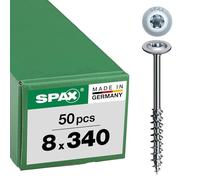 Spax Vis bois 251010803405 T-STAR Plus 8x340 mm tête disque filetage partiel 4CUT WIROX Lot 50